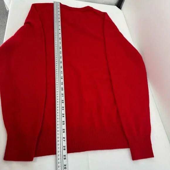 $200 Daniel Cremieux Men’s LLuxury 100% Cashmere V Neck Pullover Red Sweater